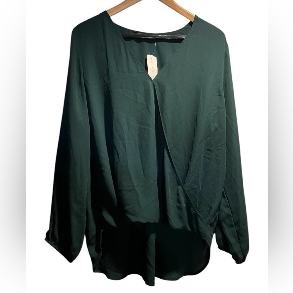 Elegant Green Long Sleeve Women's Top